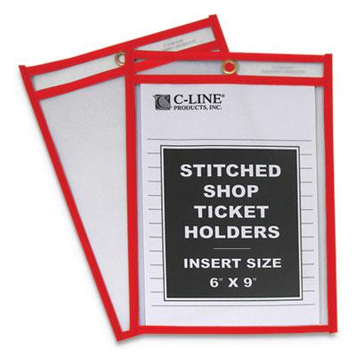 View larger image of Stitched Shop Ticket Holders, Top Load, Super Heavy, Clear, 6" x 9" Inserts, 25/Box