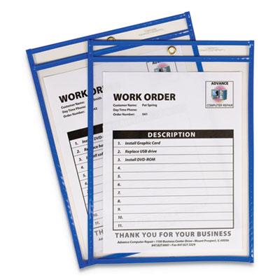 View larger image of Stitched Shop Ticket Holders, Top Load, Super Heavy, Clear, 9" x 12" Inserts, 15/Box