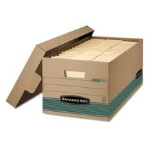 STOR/FILE Medium-Duty Storage Boxes, Letter Files, 12.88" x 25.38" x 10.25", Kraft/Green, 12/Carton