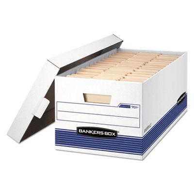 View larger image of STOR/FILE Medium-Duty Storage Boxes, Letter Files, 12.88" x 25.38" x 10.25", White/Blue, 4/Carton