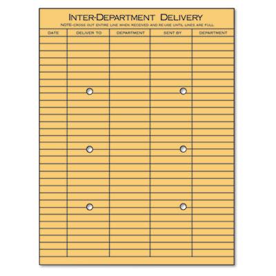 View larger image of Light Brown Kraft String/Button Interoffice Envelope, #97, Two-Sided Five-Column Format, 10 x 13, Light Brown Kraft, 100/Box
