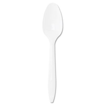 View larger image of Style Setter Mediumweight Plastic Teaspoons, White, 1000/Carton