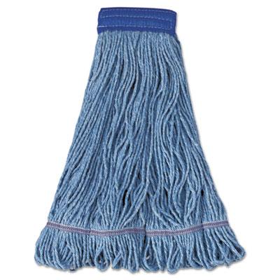 View larger image of Super Loop Wet Mop Head, Cotton/Synthetic Fiber, 5" Headband, X-Large Size, Blue, 12/Carton