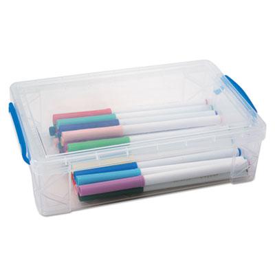 View larger image of Super Stacker Large Pencil Box, Plastic, 9 x 5.5 x 2.62, Clear