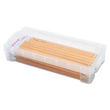 Super Stacker Pencil Box, Plastic, 8.25 x 3.75 x 1.5, Clear