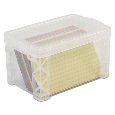 View larger image of Super Stacker Storage Boxes, Hold 400 3 x 5 Cards, Plastic, Clear