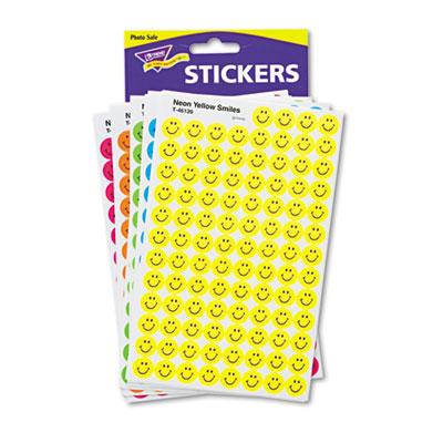 View larger image of SuperSpots and SuperShapes Sticker Variety Packs, Neon Smiles, 2,500/Pack
