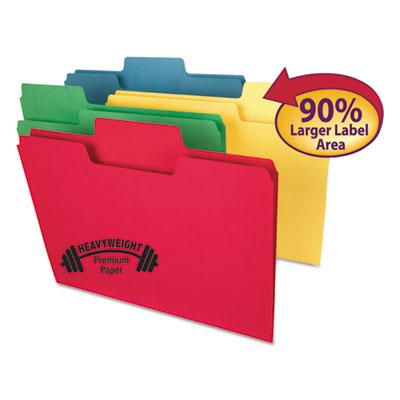 View larger image of SuperTab Colored File Folders, 1/3-Cut Tabs, Letter Size, 14 pt. Stock, Assorted, 50/Box