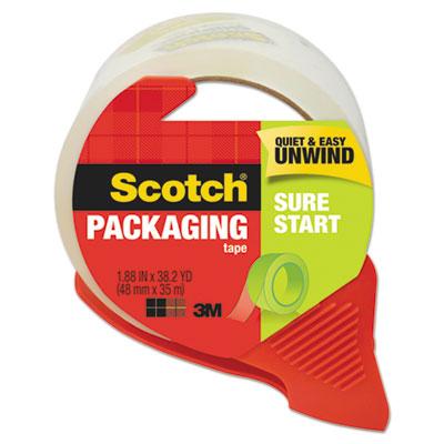 View larger image of Sure Start Packaging Tape with Dispenser, 3" Core, 1.88" x 38.2 yds, Clear