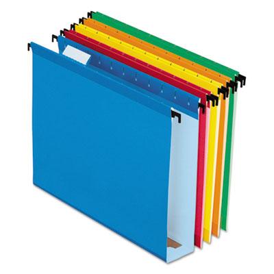 View larger image of Extra-Capacity SureHook Hanging Folders, 2" Capacity, Letter Size, 1/5-Cut Tabs, Assorted Colors, 20/Box