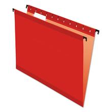 SureHook Hanging Folders, Letter Size, 1/5-Cut Tabs, Red, 20/Box