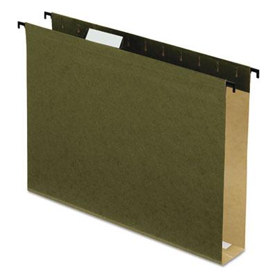 View larger image of Extra-Capacity SureHook Hanging Folders, 2" Capacity, Letter Size, 1/5-Cut Tabs, Standard Green, 20/Box