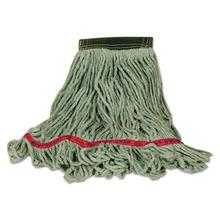 Swinger Loop Wet Mop Heads, Cotton/Synthetic Blend, Green, Medium, 6/Carton