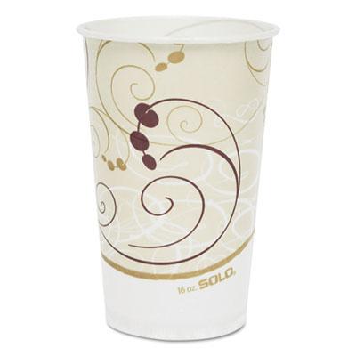 View larger image of Symphony Treated-Paper Cold Cups, ProPlanet Seal, 16 oz, White/Beige/Red, 50/Bag, 20 Bags/Carton