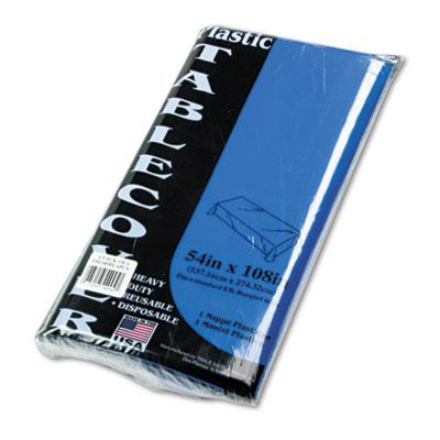 View larger image of Table Set Rectangular Table Cover, Heavyweight Plastic, 54 x 108, Blue, 6/Pack
