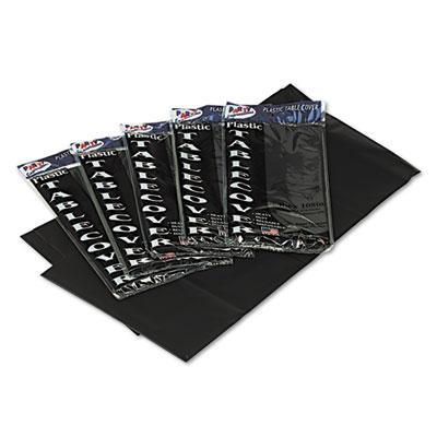 View larger image of Table Set Rectangular Table Covers, Heavyweight Plastic, 54 x 108, Black, 6/Pack