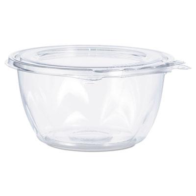 View larger image of Tamper-Resistant, Tamper-Evident Bowls with Flat Lid, 16 oz, 5.5" Diameter x 2.7"h, Clear, Plastic, 240/Carton