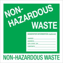 Tape Logic® Labels, "Non-Hazardous Waste", 6" x 6", Green/White, 500/Roll