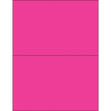 Tape Logic® Rectangle Laser Labels, 8 1/2" x 5 1/2", Fluorescent Pink, 200/Case