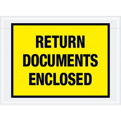 View larger image of 7 1/2 x 5 1/2" Yellow "Return Documents Enclosed" Envelopes