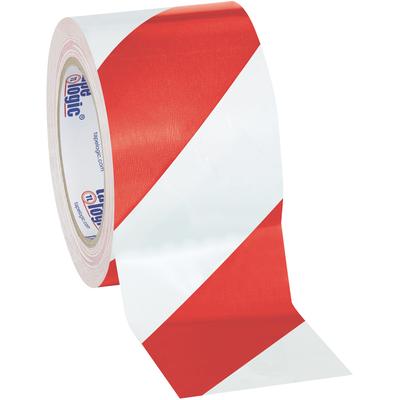View larger image of 3" x 36 yds. Red/White Tape Logic® Striped Vinyl Safety Tape