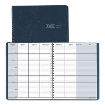 View larger image of Recycled Teacher's Planner, Weekly, Two-Page Spread (seven Classes), 11 X 8.5, Blue Cover