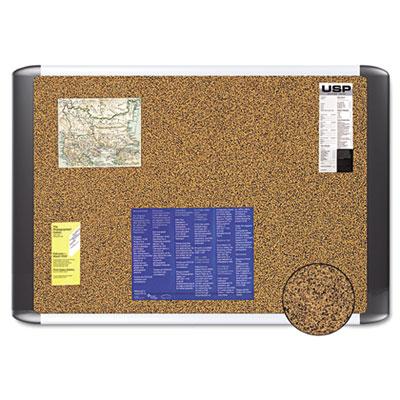 View larger image of Tech Cork Board, 72 x 48, Tan Surface, Silver/Black Aluminum Frame