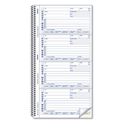 View larger image of Telephone Message Book, Two-Part Carbonless, 5 x 2.75, 4 Forms/Sheet, 400 Forms Total