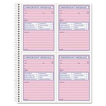 Telephone Message Book with Fax/Mobile Section, Two-Part Carbonless, 3.88 x 5.5, 4 Forms/Sheet, 200 Forms Total