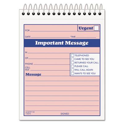 View larger image of Telephone Message Book with Fax/Mobile Section, Two-Part Carbonless, 4.25 x 5.5, 50 Forms Total
