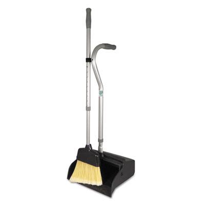 View larger image of Telescopic Ergo Dust Pan With Broom, 12w X 45h, Metal, Gray/silver