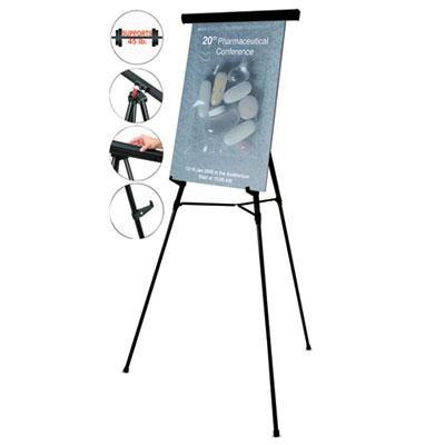 View larger image of Telescoping Tripod Display Easel, Adjusts 35" to 64" High, Metal, Black