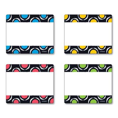 View larger image of Terrific Labels Name Tags, Dots Design, 3" x 2.5", Assorted Colors, 36/Pack