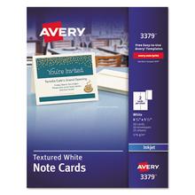 Textured Note Cards, Inkjet, 4 1/4 x 5 1/2, Uncoated White, 50/Bx w/Envelopes