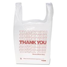 Thank You Handled T-Shirt Bag, 0.167 bbl, 12.5 microns, 11.5" x 21", White, 900/Carton