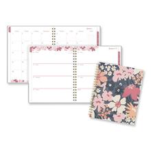 Thicket Weekly/Monthly Planner, Floral Artwork, 11 x 9.25, Gray/Rose/Peach Cover, 12-Month (Jan to Dec): 2024