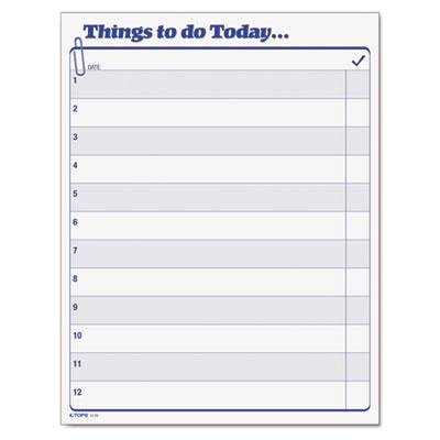 View larger image of "Things To Do Today" Daily Agenda Pad, One-Part (No Copies), 8.5 x 11, 100 Forms Total