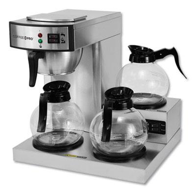 View larger image of Three-Burner Low Profile Institutional Coffee Maker, 36-Cup, Stainless Steel