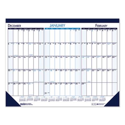 View larger image of Three Month Desk Pad, 22 x 17, White/Blue/Teal Sheets, Blue Binding, Blue Corners, 14-Month (Dec to Jan): 2023 to 2025