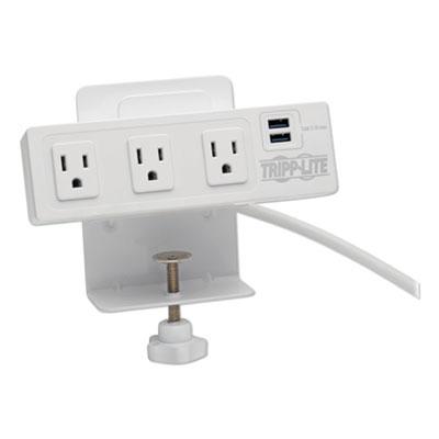 View larger image of Three-Outlet Surge Protector with Two USB Ports, 10 ft Cord, 510 Joules, White