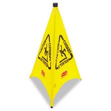 Three-Sided Caution, Wet Floor Safety Cone, 21w x 21d x 30h, Yellow