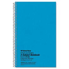 Three-Subject Wirebound Notebooks, Unpunched, Medium/College Rule, Blue Cover, (150) 9.5 x 6 Sheets