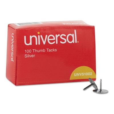 View larger image of Thumb Tacks, Steel, Silver, 0.31", 100/Box