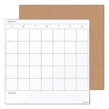 Tile Board Value Pack with Undated One Month Calendar, 14 x 14, White/Natural, 2/Set