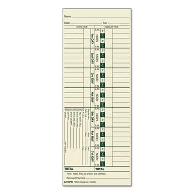 View larger image of Time Card for Acroprint and Lathem, Weekly, 3 1/2 x 9, 500/Box