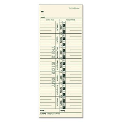 View larger image of Time Card for Acroprint/IBM/Lathem/Simplex, Weekly, 3 1/2 x 9, 500/Box