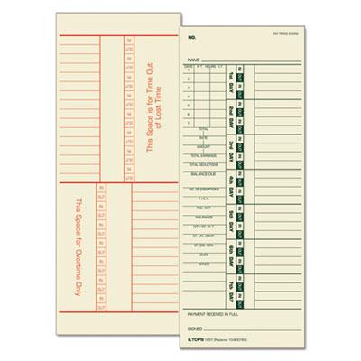 View larger image of Time Card for Acroprint/Simplex, Weekly, Two-Sided, 3 1/2 x 9, 500/Box