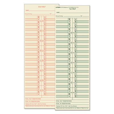 View larger image of Time Card for Cincinnati/Lathem/Simplex/Acroprint, Semi-Monthly, 500/Box