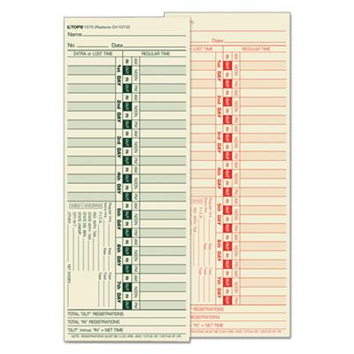 View larger image of Time Card for Lathem, Bi-Weekly, Two-Sided, 3 1/2 x 9, 500/Box