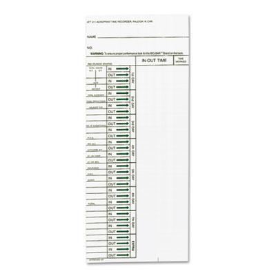 View larger image of Time Card for Model ATT310 Electronic Totalizing Time Recorder, Weekly, 200/Pack
